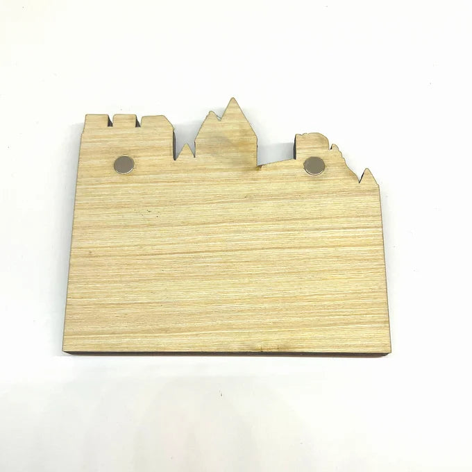 Souvenirs de Carcassonne- Magnet en bois avec chevaux