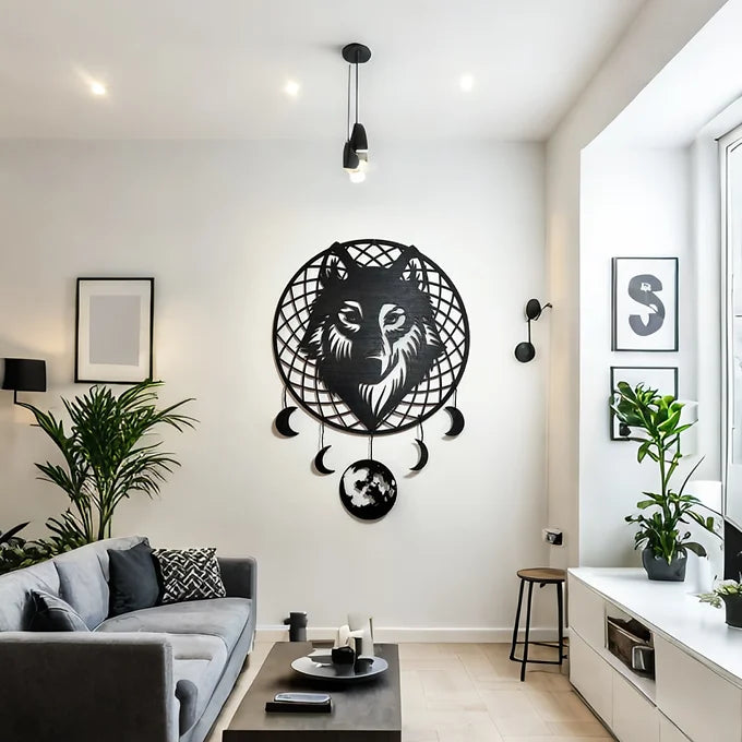 Décoration murale Attrape-Rêves Loup - Bois