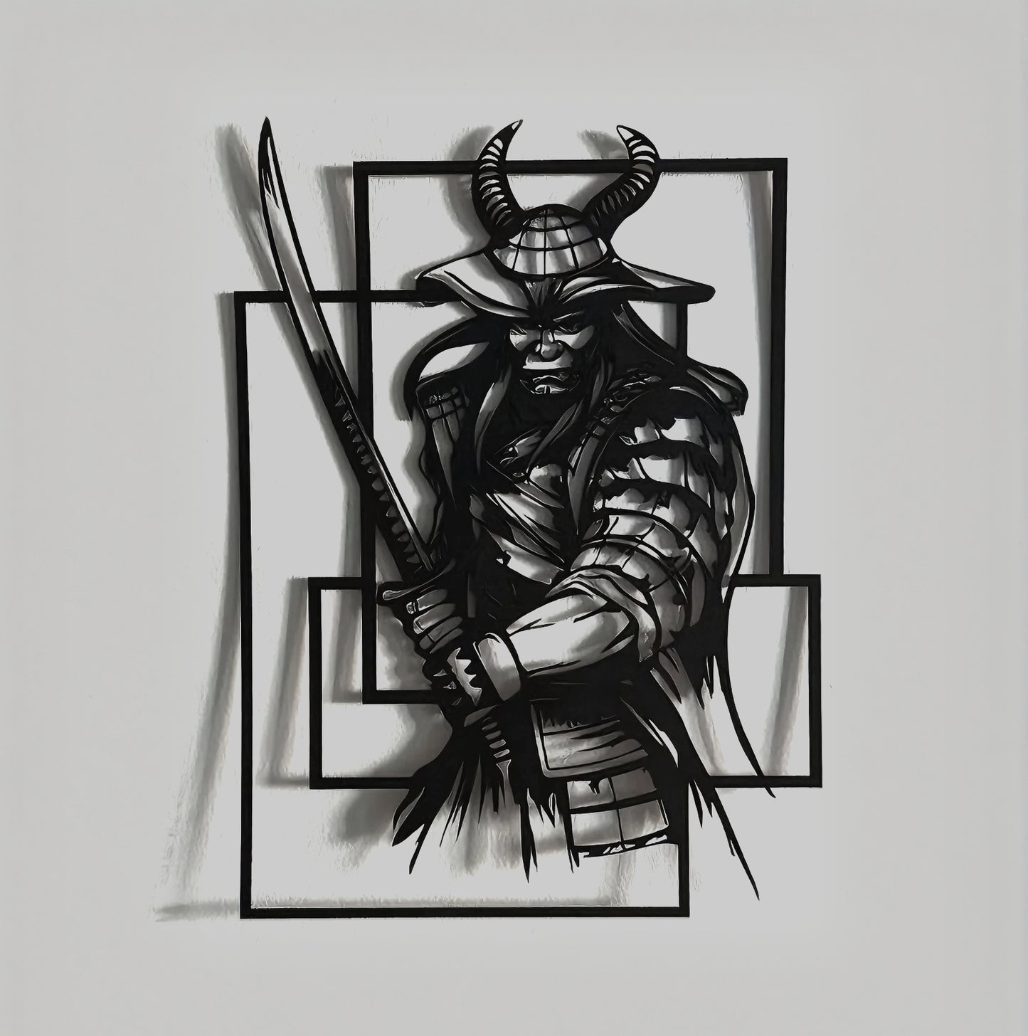 Décoration murale - Samouraï en bois