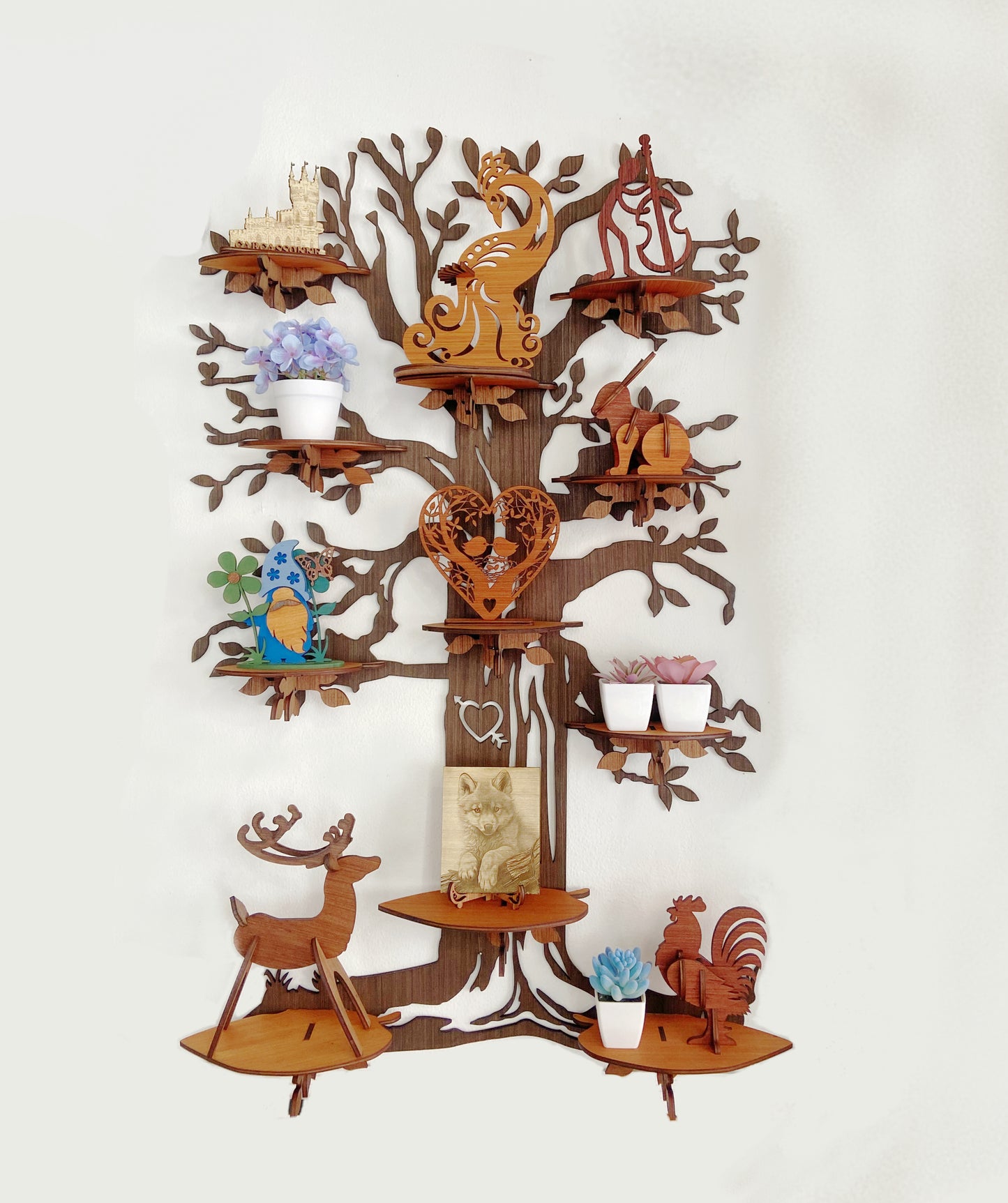 Etagère arbre de vie en bois