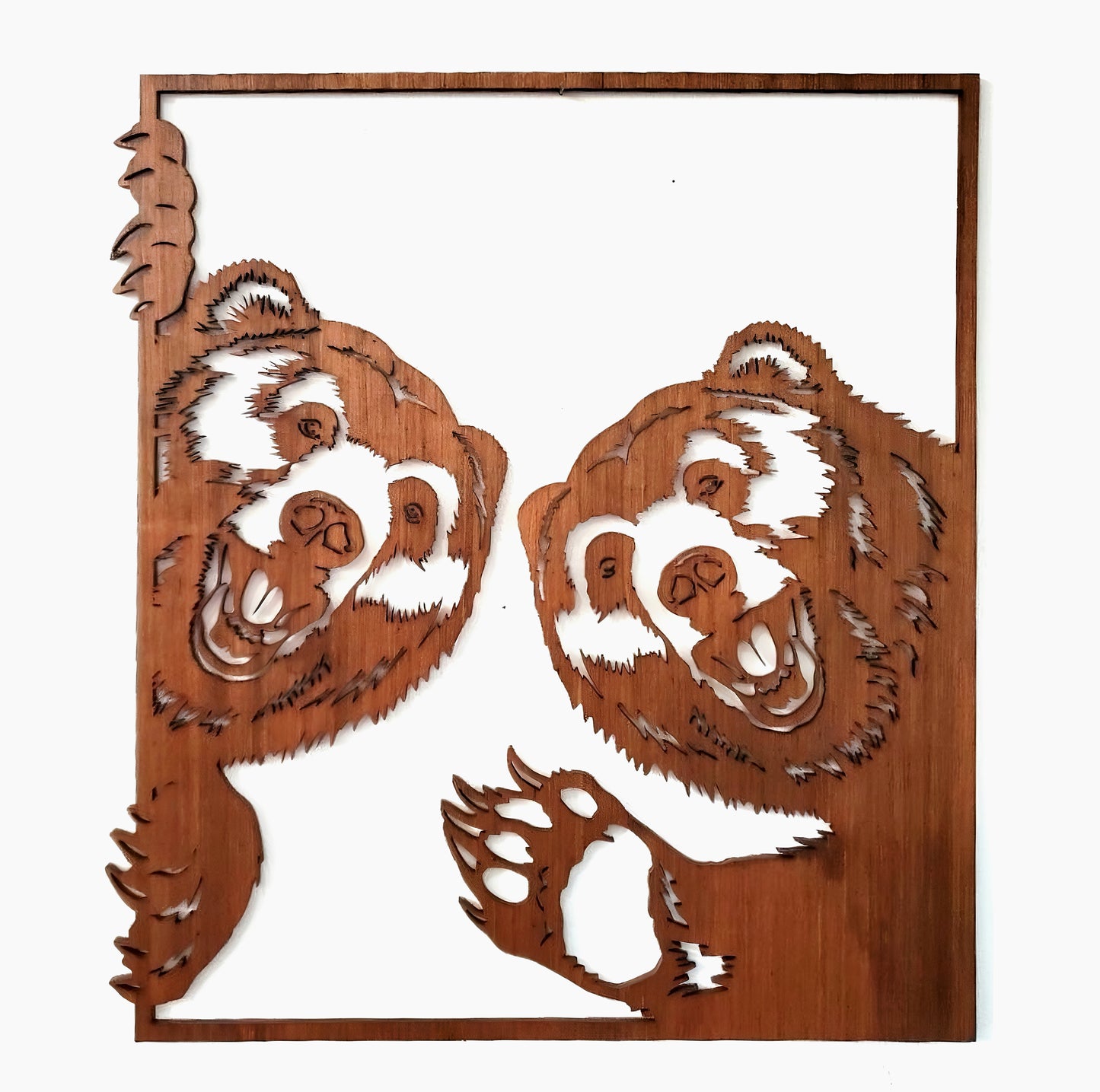 Décoration murale artisanale - Ours en bois