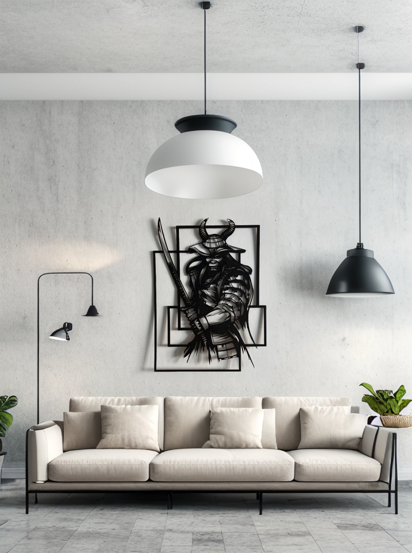 Décoration murale - Samouraï en bois