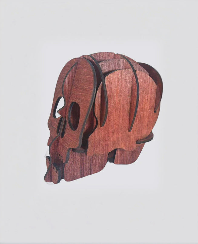 Objet décoratif en bois - Tête de mort artisana