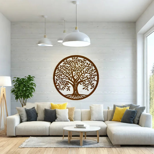 Décoration murale - Arbre de vie naturel artisanal en bois