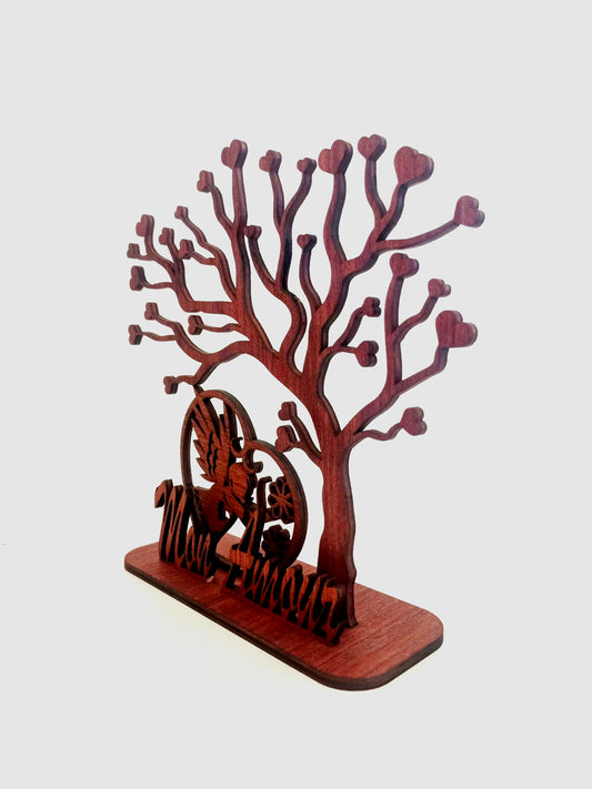 Arbre décoratif artisanale en bois - Arbre message personnalisable