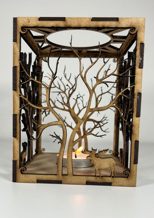 Bougeoir de Noël artisanal en bois