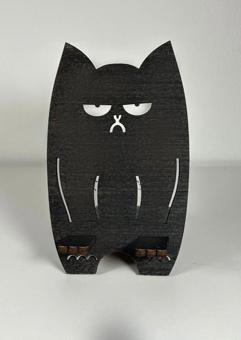 Support téléphone animaux en bois